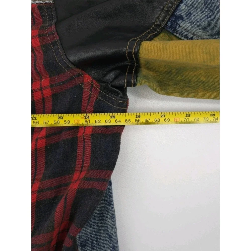 Reason Premium Denim Distressed Patch Jacket Size XXXL